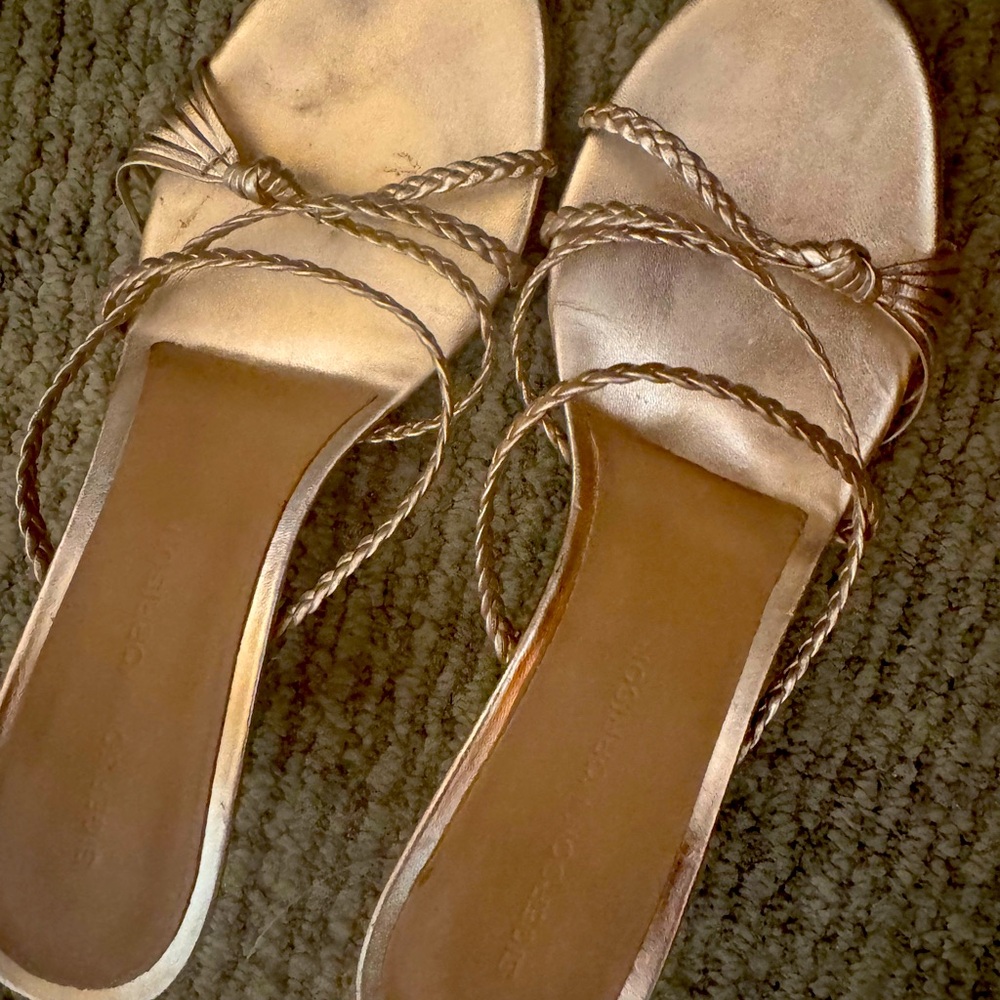 Sigerson Morrison rose gold kitten heel slides 37 6.5